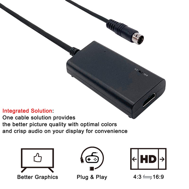 LEVELHIKE HDMI Cable for Sega Genesis Model 1/2 / 3, Sega CD, Sega CDX, Sega 32X, Sega Nomad, Original Sega Master System Console - Image 3